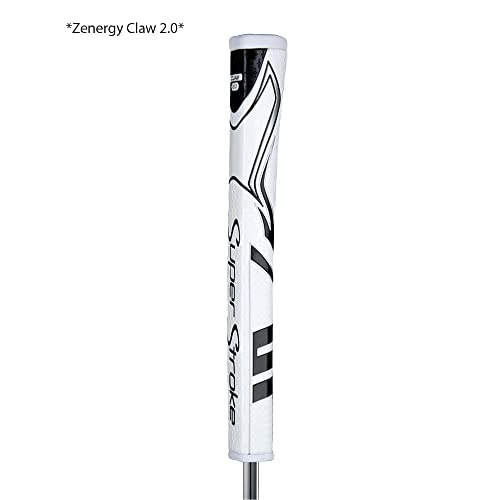 SuperStroke Golf Zenergy Claw 1.0 Putter Grip (White/Black), White, Black - Image 2