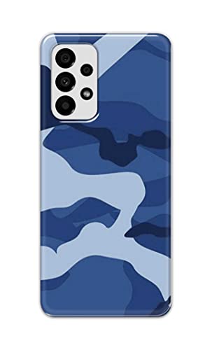 Image of Printed Hard Back Cover Case for Samsung Galaxy A73 5G Back Cover (Army Blue Pattern) -702
