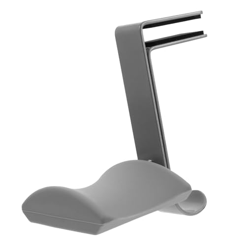 Soporte para auriculares Operitacx con abrazadera ajustable para escritorio, gancho metálico organizador con gestión de cables, gris miniatura 1