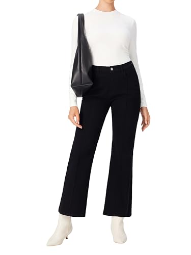 CIDER Middle Waist Flare Leg Jeans for Women Casual Slim Stretch Denim Pants Flared Trouser2