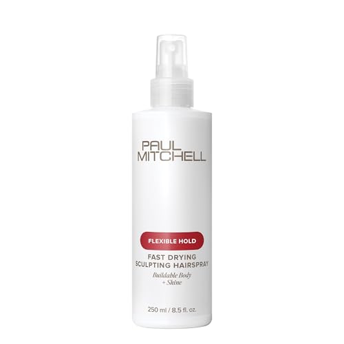 Paul Mitchell Fast Drying Sculpting Hairspray, Flexible Hold, Buildable Body + Shine, For All Hair Types, 8.5 fl oz