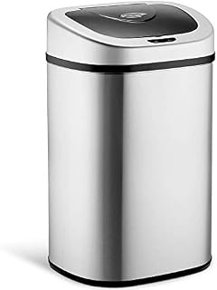 NETTA 80L Kitchen Recycling Sensor Bin  Large Touch-Free Automatic Motion Sensor Waste Rubbish Bin, Dustbin, Trash Can  Stainless Steel Finish  80 Litre  Silver