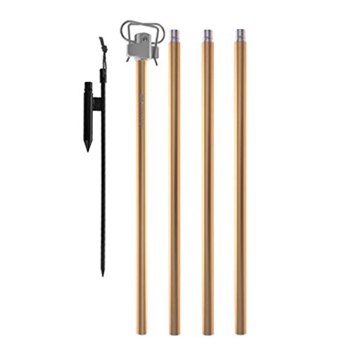 lazyfun 166cm Camping Light Rod Fold Aluminum Alloy Double Hanging Hook Lamp Stand Holde