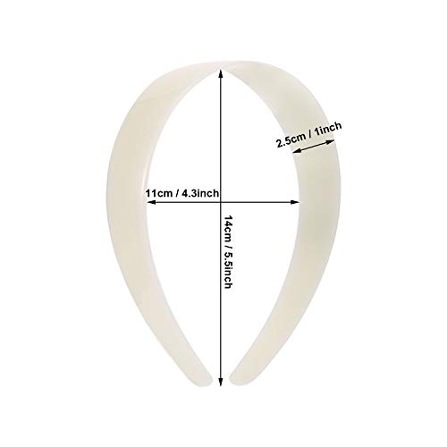 Hestya White Craft Plastic Headbands 1 Inch Plain No Teeth Diy Hair Bands Plain Headbands (40 Pieces) #TOP6