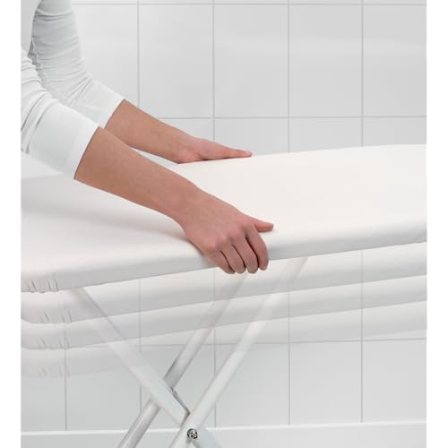 Image of Brabantia - Ironing Board C - Extra Large Steam Iron Rest - Adjustable in Height - Non-Slip Rubber Feet - Cover and Pad - Foldable XL Unit - Metallized - 49 x 18 Inches