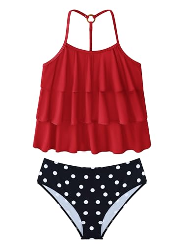 Image of UIQUR Girls Swimsuit Two Pieces Tankini Set Bikini Bathing Suits 7-16Y