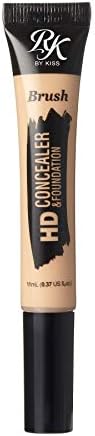Ruby Kisses HD Concealer & Foundation Flawless Full Cover Brush Face Makeup (Light Ivory)
