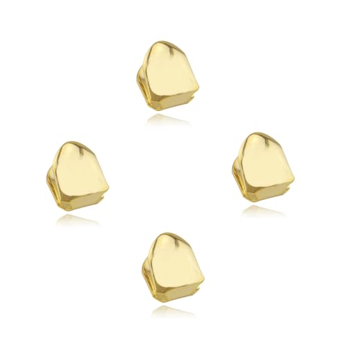 Gold Grills for Teeth 18K Gold Plated Tooth Caps Single Teeth Caps Hip Hop Grillz