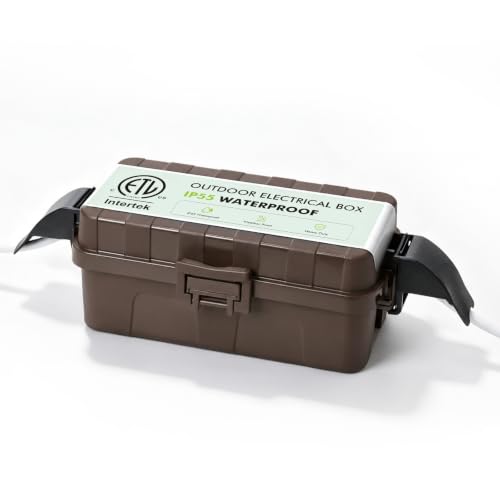 RESTMO Outdoor Electrical Box with Detachable Awning Cover, IP55 Waterproof