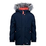 Trespass Mädchen-Freizeitjacke Buntee, gesteppt, mit Kapuze, Jersey-Bündchen, 2 Taschen, gewebte Schale, 100 % Polyester-Futter, 100 % Polyester-Füllung, navy, 9-10 Years