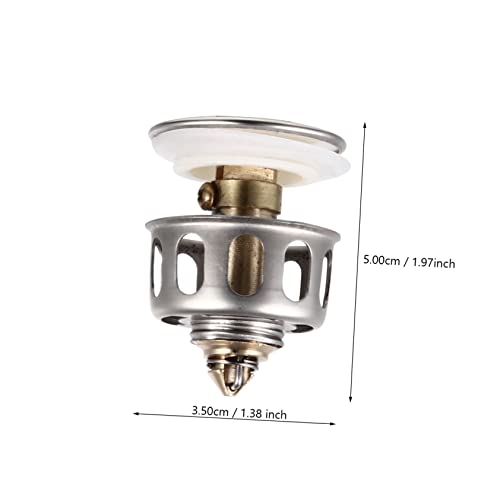 Filtro y tapón para desagüe de lavabo acero inoxidable 4 piezas miniatura 2