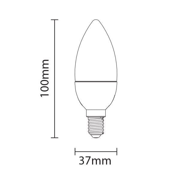 Bombilla E14 LED 6 W 220 V C37 180° regulable (Pack de 10) – Blanco frío 6000 K – 8000 K – Silmen