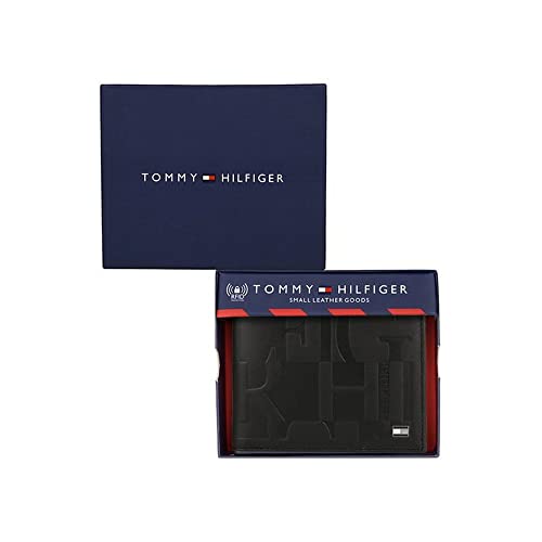 Image of Tommy Hilfiger Clyde Leather Global Coin Wallet for Men - Black, 4 Card Slots