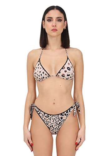 Bikini beige et fantaisie animalier en tissu premium taille S pour femme