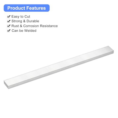 Image of uxcell Square Aluminum Flat Bar, 5 /16 inch Thick 0.8 inch Width 10 inch Length Square Aluminum Bar 6061 Aluminum Flat Plate, 8 x 20 x 254mm T6511 Solid New Mill Stock for Industrial Building