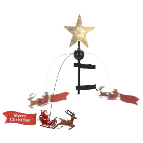 ESTRELLA CON LED PARA CORONAR ÁRBOL DE NAVIDAD CON MOVIMIENTO. 22x8x51cm
