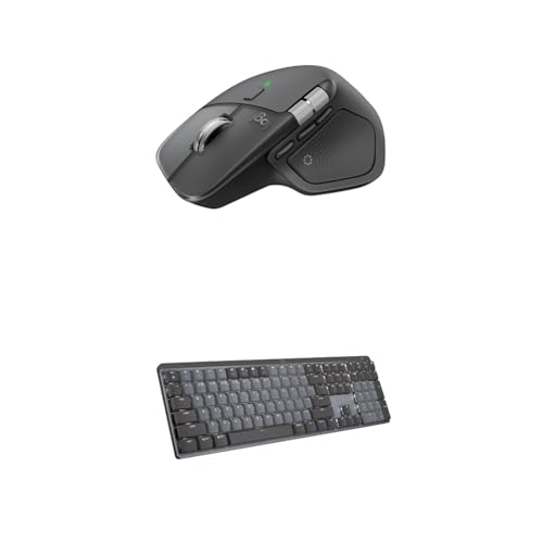Image of Logitech MX Master 4 Ergonomic Wireless Bluetooth Mouse with Haptic Feedback + MX Mechanical Wireless Illuminated Keyboard with Tactile Quiet Switches - USB-C, Windows, Linux, Chrome, Mac - Graphite