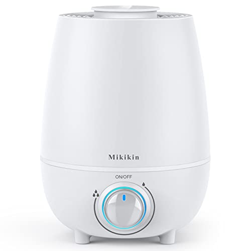 Image of Mikikin Cool Mist Humidifiers, Ultrasonic Air Humidifier for Bedroom, Baby, Nursery, Home, Quiet, 3L Top Fill Humidifier with 360° Rotatable Nozzle, Essential Oils Tray, Auto Shut-Off, Easy to Clean