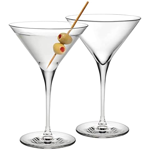 NUDE Vintage Set Of 2, Crystal Martini Glasses 9.75 oz, Lead-Free, Perfect for Drinking Martini, Margarita, Coctail, Glassware for Home Cover