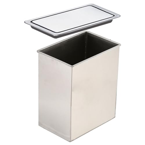 Poubelle encastrée carrée Big A en acier inoxydable avec couvercle pour comptoir cuisine