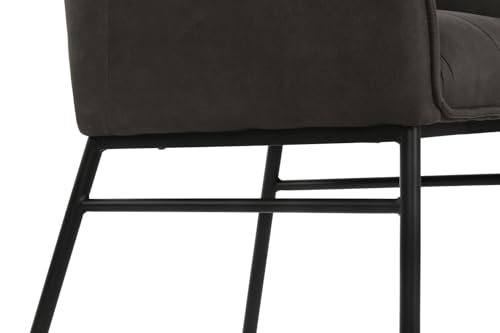 Chaise en microfibre premium aspect cuir vieilli et structure en metal noir - 6