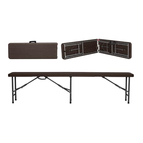 THINIA HOME Pack 2 Bancos Plegables Catering Efecto Madera 180x30x43cm - imagen 6