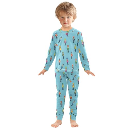 Pajama Sets Long Sleeve Christmas Nutcracker Soldier Soft Comfy Sleepwear 2 Piece PJS 3-8T2