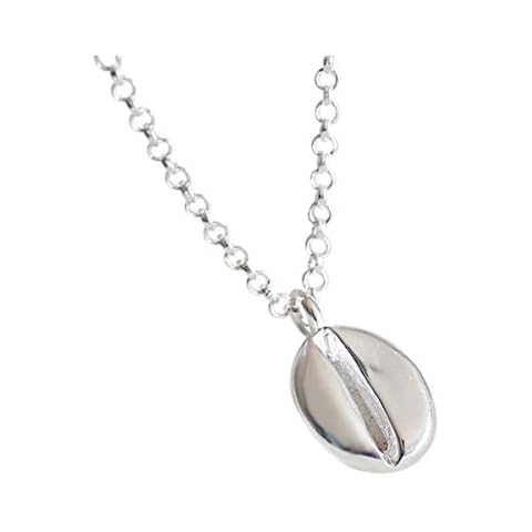 URBAN SHe ° Sterling Silver Coffee Bean Necklace Pendant Coffee Lover Jewellery Cover