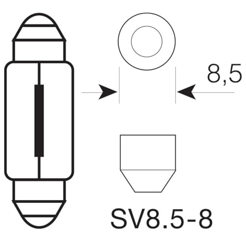 bemiX 10x C5W 12V 5W Soffitte 39mm SV8,5 Glühlampe – Kennzeichenbeleuchtung, Innenraum, Kofferraum, Handschuhfach – Soffittenlampe für PKW, Wohnmobil & Anhänger