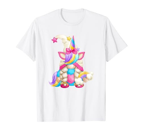 Rainbow Unicorn Gnome Mom For Women Cute Mamacorn Gnomie Maglietta