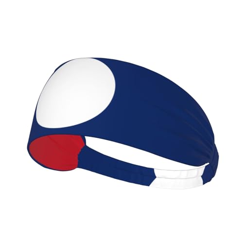 Diadema deportiva con bandera de Laos para fitness, deportes al aire libre, yoga, ciclismo, viajes, diadema elástica que absorbe el sudor