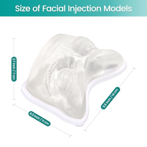 Image of Face Model for Injection Practice Kit - Transparent Face for Injection Liquid Training, Perfect for Micro Plastic Surgery, Filler Practice, Beautician Teaching, Medical Students Learning