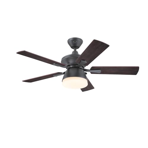 Westinghouse Lighting 7316240 traditioneller 105 cm Deckenventilator Nevada von Westinghouse Lighting aus Eisen für den Innen- und Außenbereich Leuchte mit Opalmilchglas