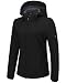 Outdoor Ventures Jacke Damen Wasserdichte Atmungsaktiv Softshelljacke - Übergangsjacke Winddichte Regenjacke Funktionsjacke mit Kapuze Schwarz M