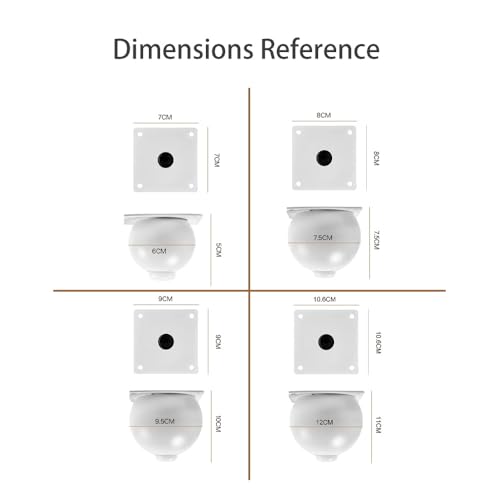 Pata para muebles de alta resistencia con esfera metálica y diseño elegante 6