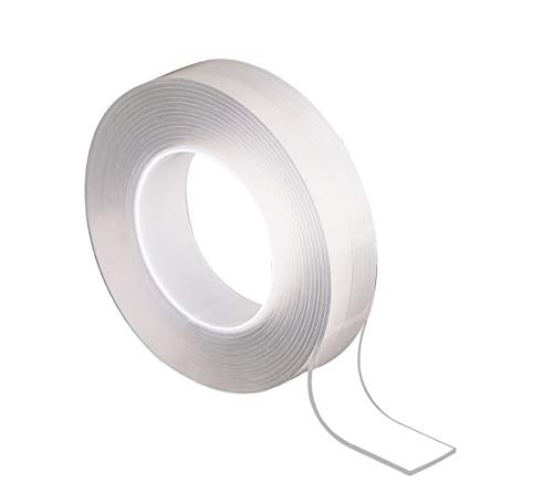 Nano Double Sided Adhesive Tape, Multipurpose Traceless Seamless Reusable Removable Washable Transparent Strong Sticky Mounting Wall Tape, Gel Grip Tape for Paste Items (3M/9.85FT)