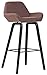 CLP Tabouret De Bar Newnan en Tissu I Chaise Haute De Bistrot avec Assise Accoudoirs Et Dossier Rembourrés I Piètement en Bois De Chêne, Couleur:Marron, Couleur du Cadre:Noir (chêne)