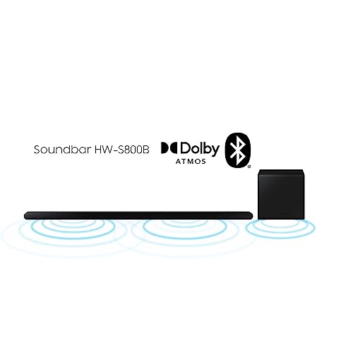 Soundbar Samsung HW-S800B, com 3.1.2 canais, Dolby Atmos, Sincronia Sonora e Alexa integrado