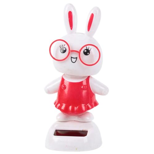 Solar Wackelfigur Kaninchen Solarbetriebene Wackelhase Niedliches Solar Tanzende Kaninchen Wackelfigur Spielzeug für Auto Armaturenbrett Zuhause Büro Schreibtisch Dekoration Geschenk Fahrer Kinder