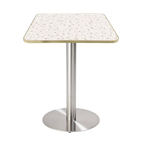 Oviala - Mesa de comedor (60 x 60 cm), color plateado y plateado