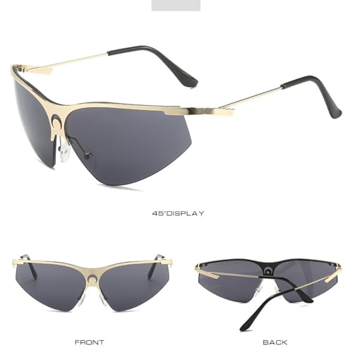 Fashion Punk Sports Sunglasses Men Women Luxury Half Frame Cat Eye Sun Glasses Uv4003