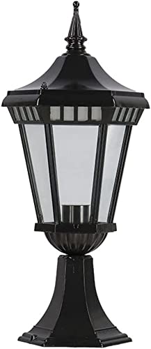 Poste de luz WQHPLMD de aluminio resistente con base e interruptor para iluminar tu jardín