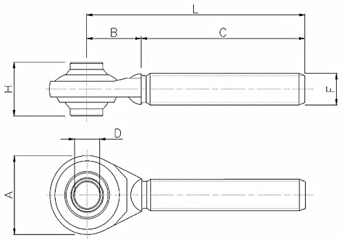AMA - Rótula de caña tipo II – Red 36 x 3 izquierda – 220 mm