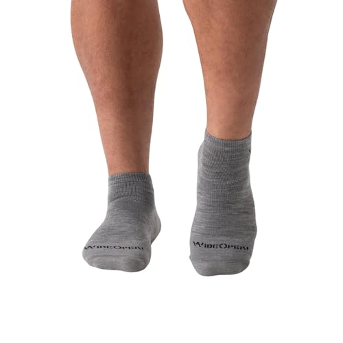 Wide Open No Show Men's Merino Wool Socks - Everyday Wide Ankle Socks for Wide Feet