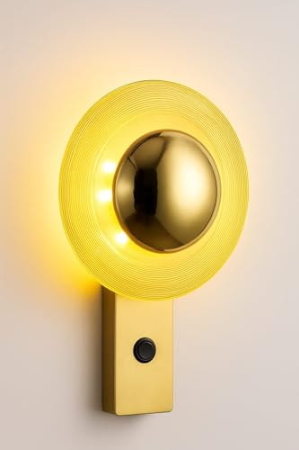 Image of blissbells Modern LED Wall Light - Gold Finish with Halo Glow | Decorative Wall Sconce for Living Room, Bedroom, Office (Dome Sconce)