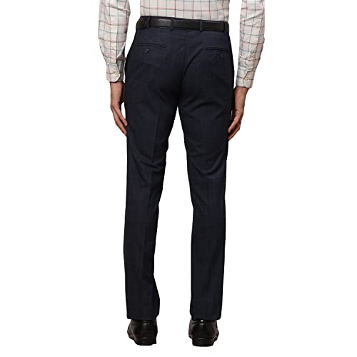 Raymond-Mens-Poly-Viscose-Blend-Checks-Pattern-Slim-Fit-Flat-Front-Formal-Trouser