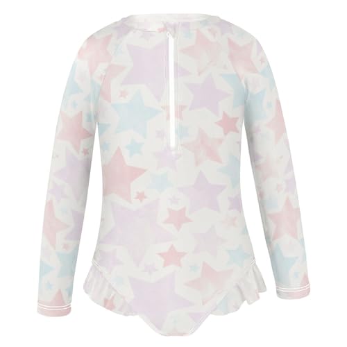 Splash Star Girls Swimsuit One Piece Rash Guard Girls' Swimwear Long Sleeve Swimsuits for Girl Size 3-12T