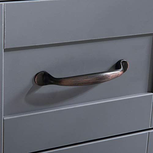 30" Gray Bathroom Vanity and Sink Combo Marble Pattern Top w/Mirror Faucet&Drain