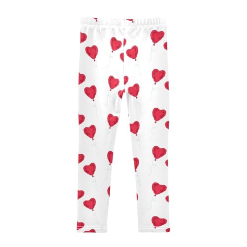 Heart Balloon Girls Leggings,Workout Leggings for Girls Toddler Athletic Leggings Size for 3-10T2