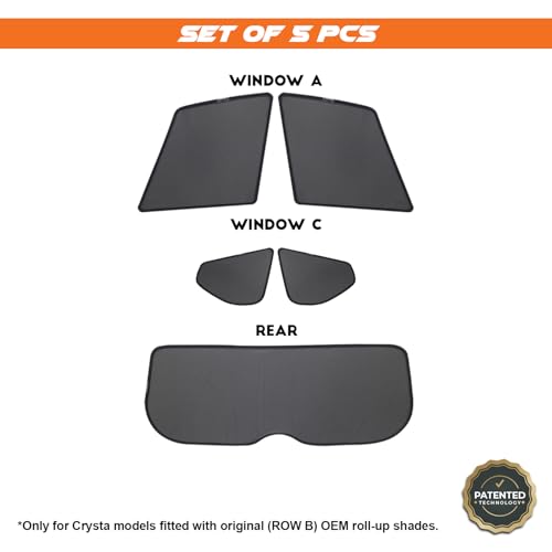 Image of Toyota Innova Hycross Magnetic Sun Shades /Curtains - Set of 5pcs Suitable for Innova Hycross 2023 Onwards